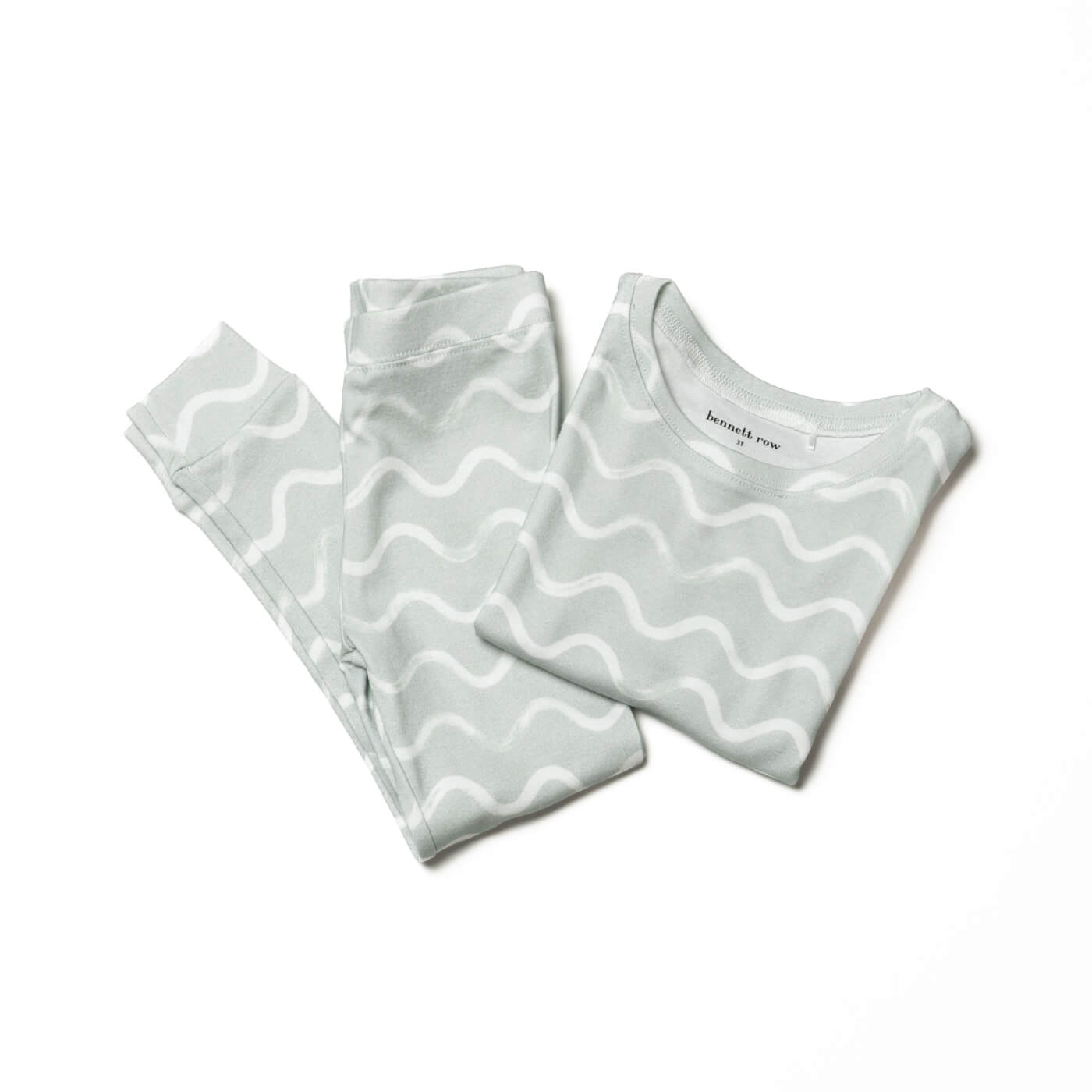 Green Painted Wiggles Two Piece Long Sleeve Pajamas Photo 2